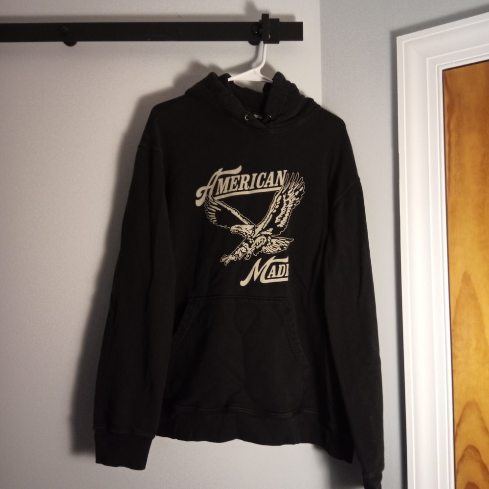 AMERICAN MADE USA Black Pullover Hoodie Unisex XL